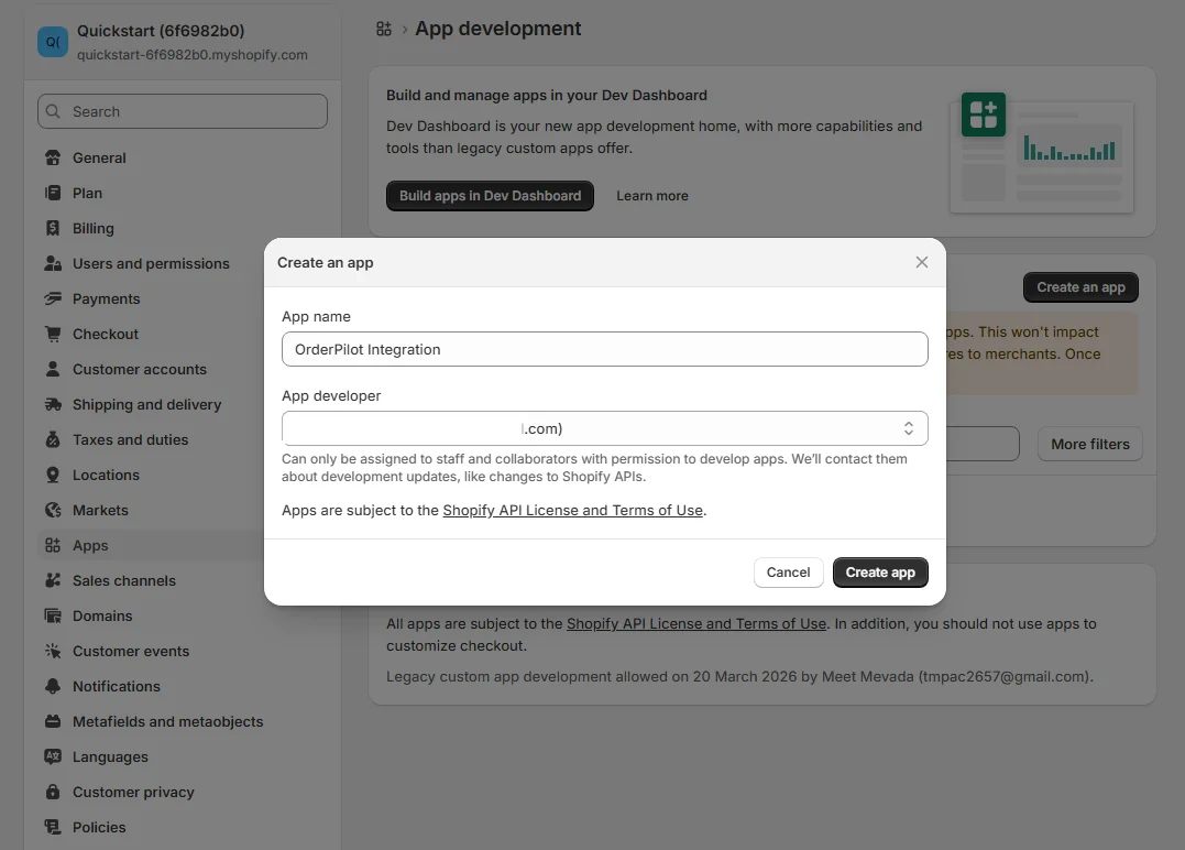 Create an app
